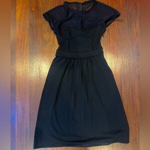 Vintage Burberry Midi Dress with Mesh Sleeves and Top